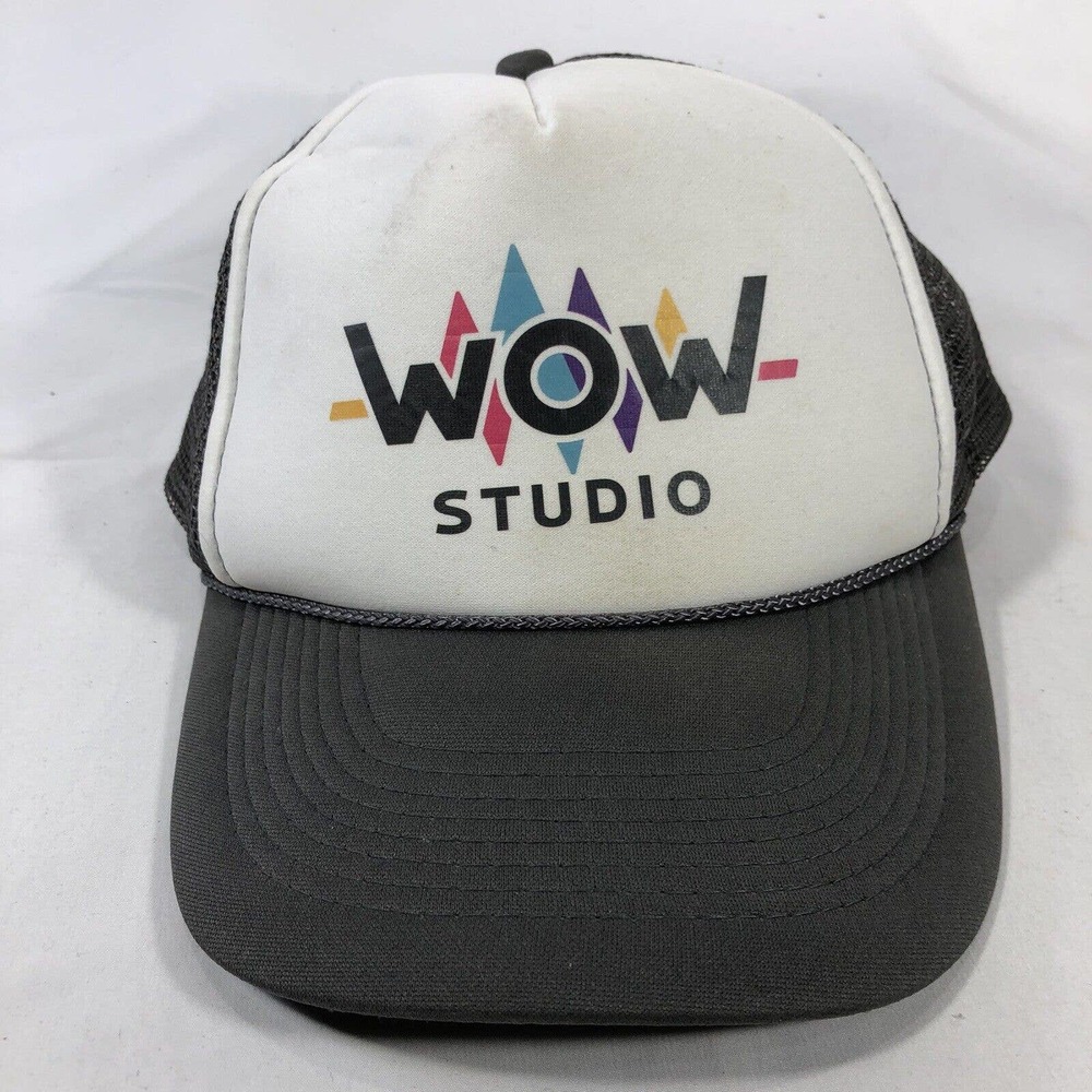 WOW STUDIO HAT CAP SNAPBACK TRUCKER ADJUSTABLE ONE SIZE FITS MOST OSFM MESH